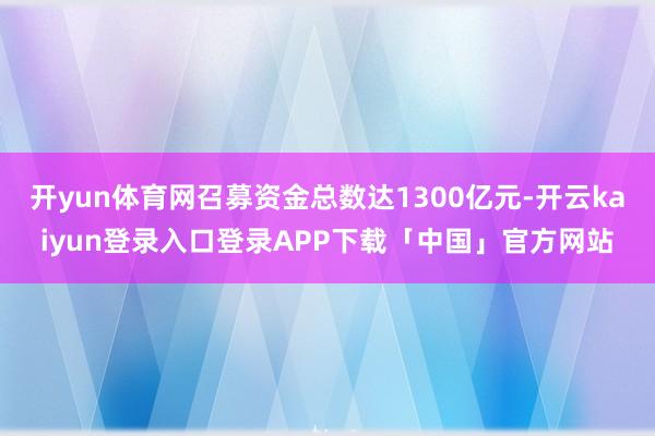 开yun体育网召募资金总数达1300亿元-开云kaiyun登录入口登录APP下载「中国」官方网站
