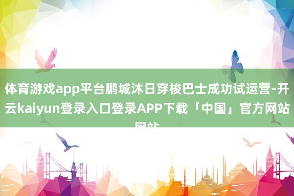 体育游戏app平台鹏城沐日穿梭巴士成功试运营-开云kaiyun登录入口登录APP下载「中国」官方网站